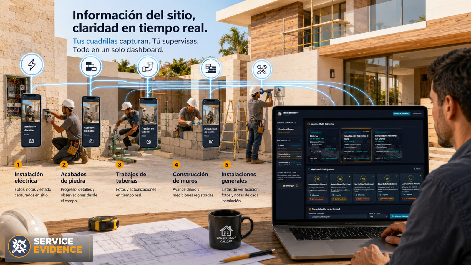 Flujo operativo contratistas ServiceEvidence